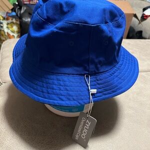 ZYLIOO  Blue / Black reversible over size hat Bucket Hat (UNISEX)